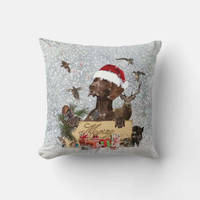 Coussin Gsp, Noël de chien (Recto)