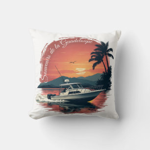 Coussin Guadeloupe Bateau Sunset   Pillow