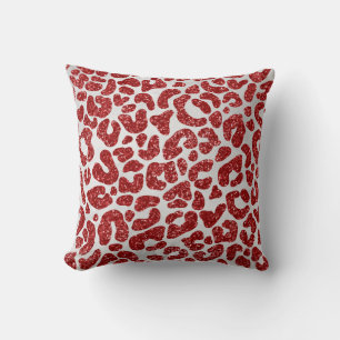 Coussin Guépard Abstrait Rouge