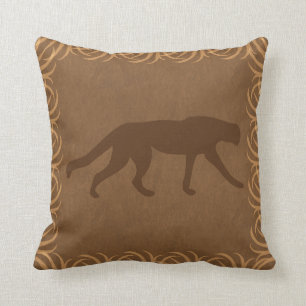 Coussin Guépard de thème de safari - silhouette de Jaguar