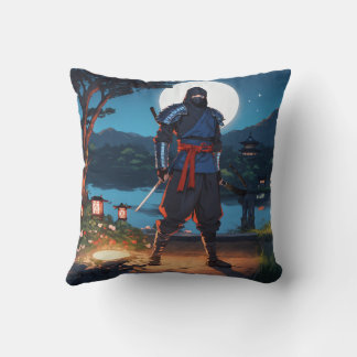 Coussin Guerrier Shinobi de Minuit : Ninja furtif au clair
