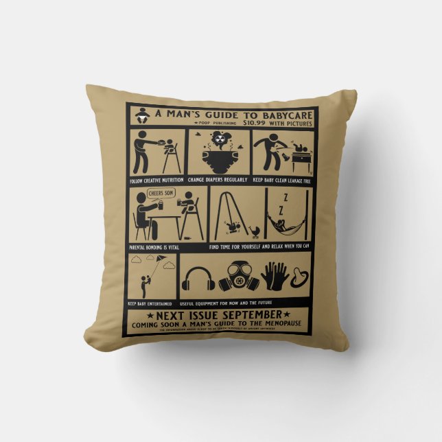 Coussin Guide Cadeaux Pour Les Nouveaux Pères (Recto)