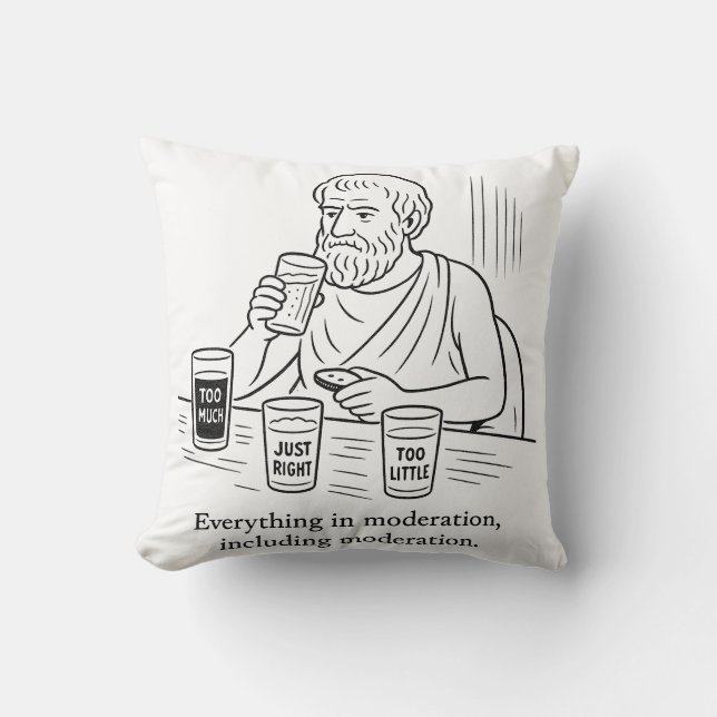 Coussin Guide d'Aristote pour la modération (Recto)