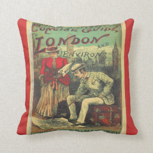 Coussin Guide de voyage publicitaire vintage à London Area