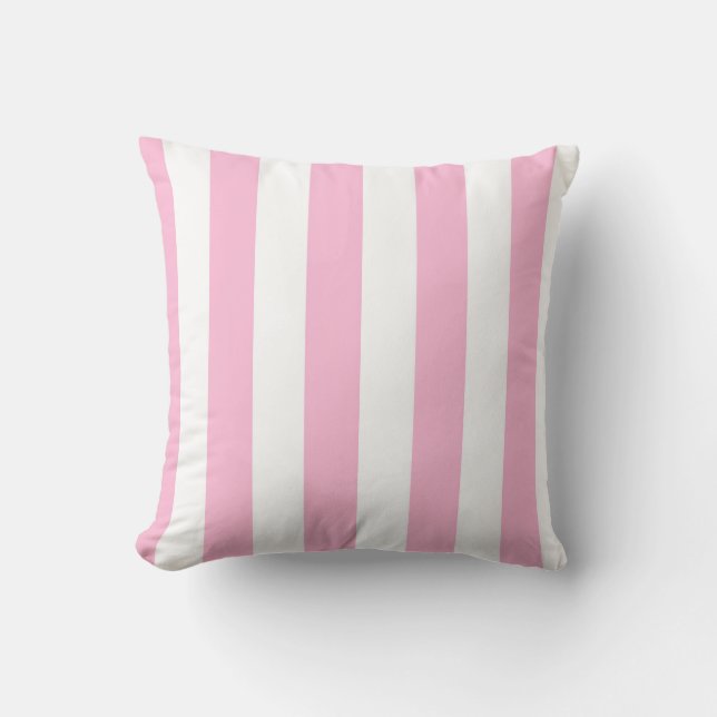 Coussin Guimauve et Rayures Verticales Blanches (Recto)