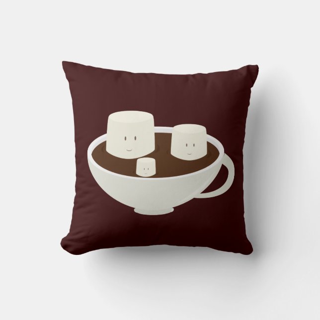 Coussin Guimauves de sourire en chocolat chaud (Recto)