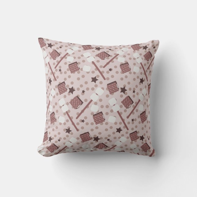 Coussin Guimauves pour S'mores de Camping Biscuits Feu de  (Recto)