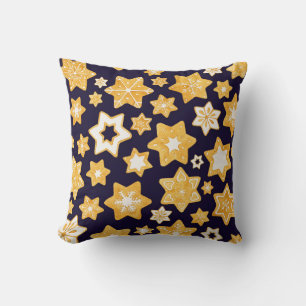 Coussin Guirlande de biscuit de Noël avec l'arrière - plan