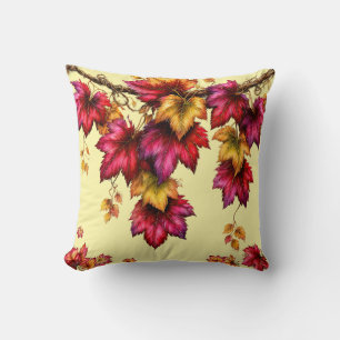 Coussin Guirlande de feuilles d'érable d'automne aux riche