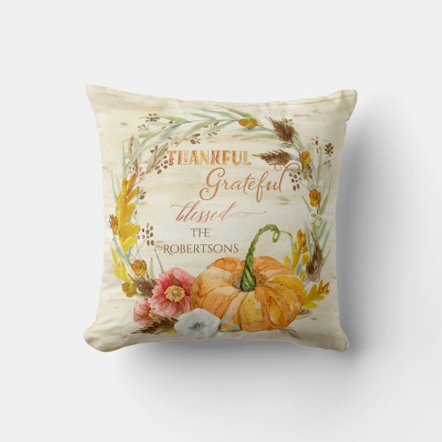 Coussin Guirlande saisonnière de citrouille de décor de (Recto)