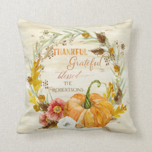 Coussin Guirlande saisonnière de citrouille de décor de