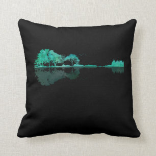 Coussin Guitar Lake Shadow Paysage Musique Amour Guitarist
