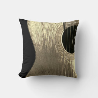 Coussin Guitare acoustique Instrument de musique noir et b