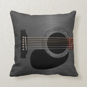 Coussin Guitare acoustique noire de cendre