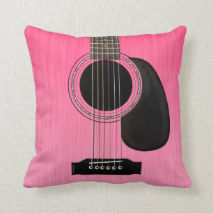 Coussin Guitare acoustique rose