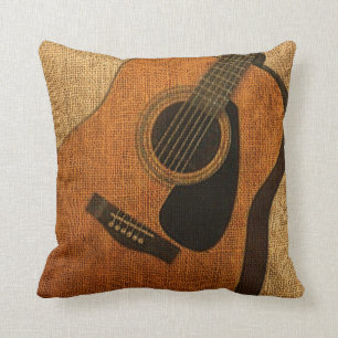 Coussin Guitare acoustique rustique