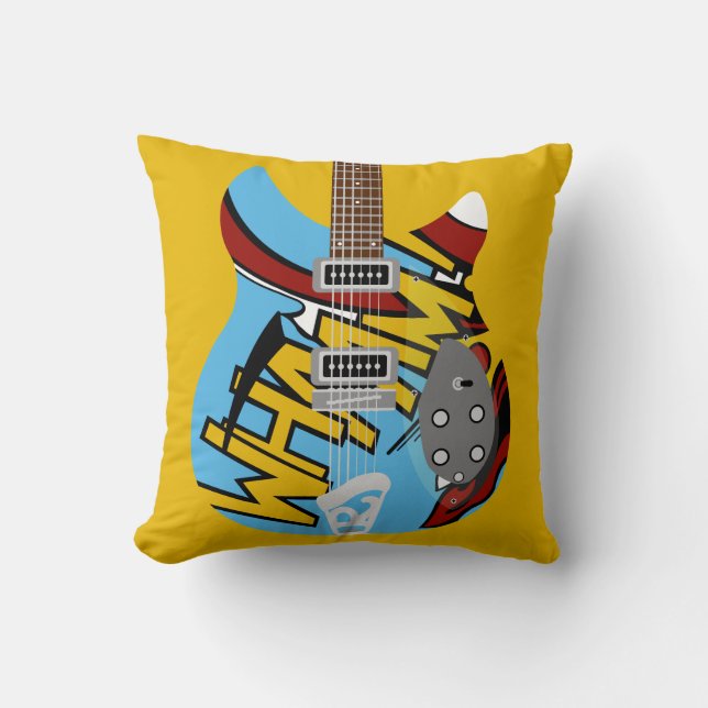 Coussin Guitare de Whaam d'art de bruit de mod (Recto)