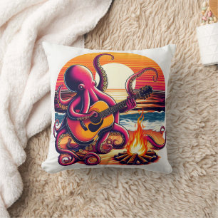 Coussin Guitare d'Octopus par Beach Campfire