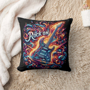 Coussin Guitare électrique avec des tourbillons vibrants