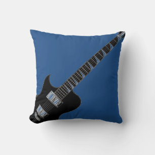 Coussin Guitare électrique Bleu Black Pop Art