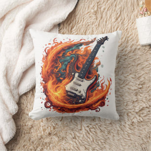 Coussin Guitare électrique fière la nuit