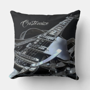 Coussin Guitare électrique gris argent