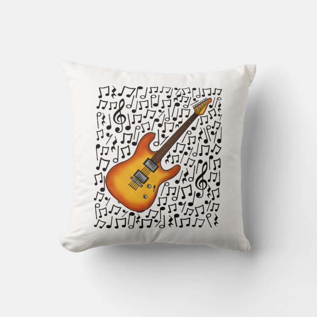 Coussin Guitare électrique Notes musicales Musicien guitar (Recto)