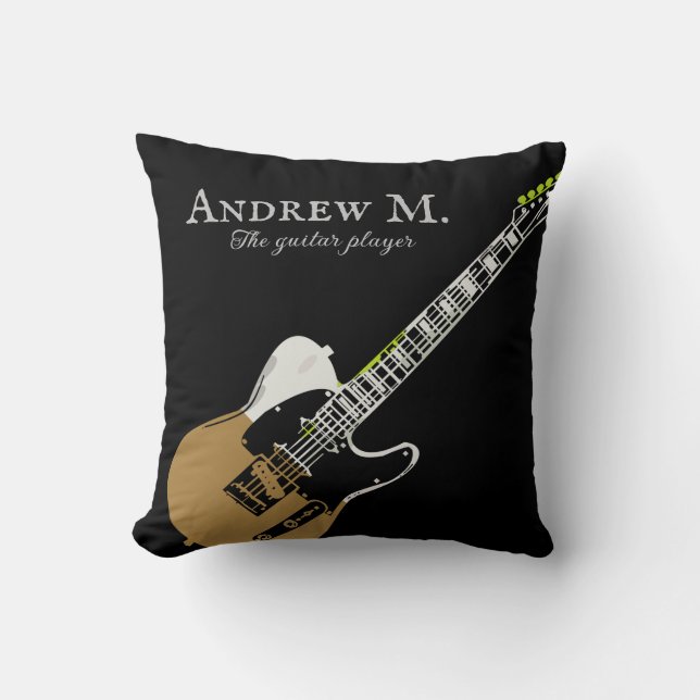 Coussin Guitare électrique personnalisée / guitariste Thro (Recto)