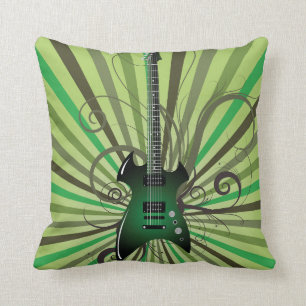Coussin Guitare électrique verte