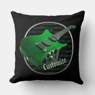 Coussin Guitare électrique verte personnalisée