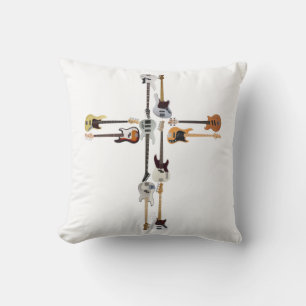 Coussin Guitare Lover   Cadeau de Croix de Guitare