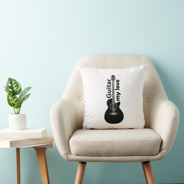Coussin Guitare Mon Amour Guitare (Chaise)