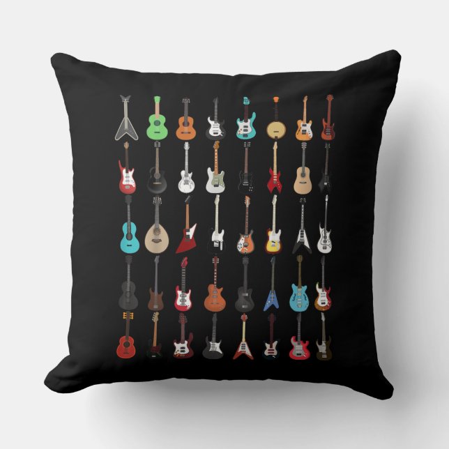 Coussin Guitare Musical Instrument Rock and Roll (Recto)