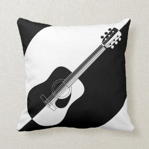 Coussin Guitare noire et blanche de concepteur moderne