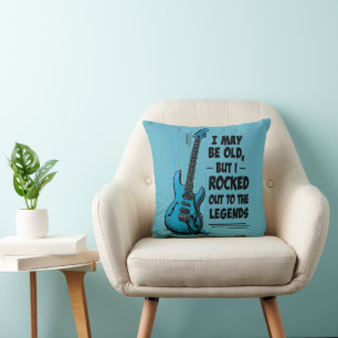 Coussin Guitare vintage Retro Rock Legend Musique nostalgi