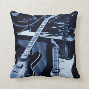 Coussin Guitares bleues