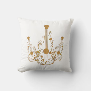 Coussin Guitares en bois sculpté