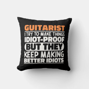 Coussin Guitariste J'Essaie De Rendre Les Choses Drôle Des
