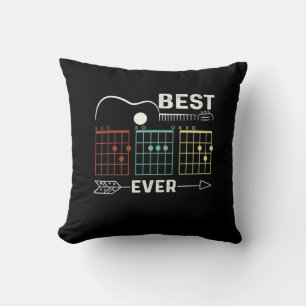 Coussin Guitariste Meilleur papa Jour d'anniversaire