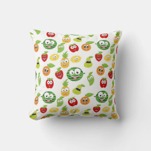 Coussin Gums de fruits amusants avec motif de visages