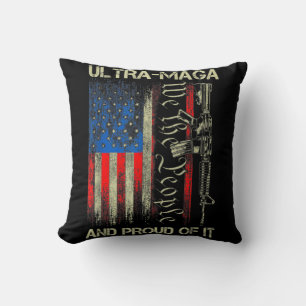 Coussin Gun USA Drapeau Patriots Ultra MAGA Et Fier De Ça