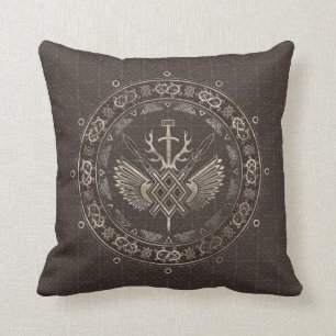 Coussin Gungnir - lance de cuir Brown et d'or d'Odin