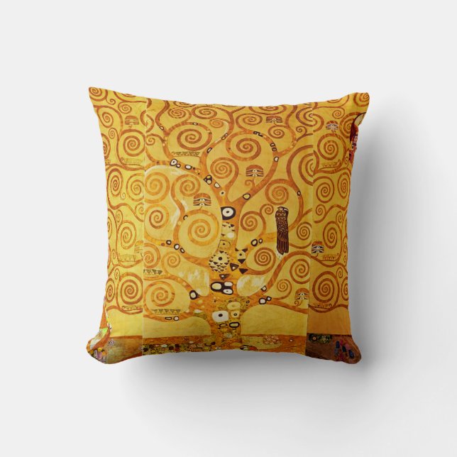 Coussin Gustav Klimt Arbre de Vie : Symboliste Art Nouveau (Recto)
