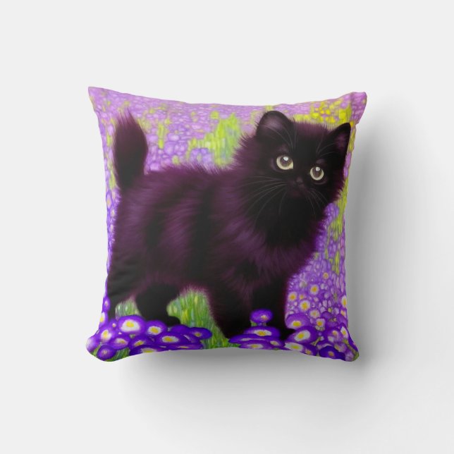 Coussin Gustav Klimt Black Kitten (Recto)