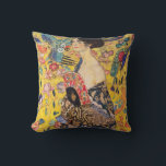Coussin Gustav Klimt - Dame avec ventilateur<br><div class="desc">Dame avec ventilateur - Gustav Klimt,  Huile sur toile,  1917-1918</div>