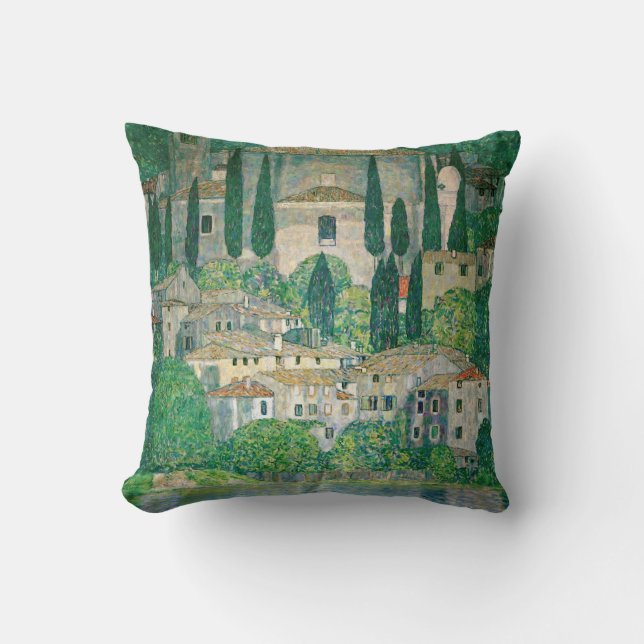 Coussin Gustav Klimt - Église à Cassone (Recto)