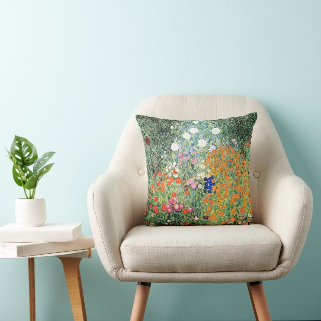 Coussin Gustav Klimt - Jardin de fleurs, (Chaise)