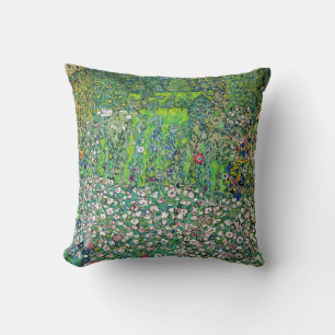 Coussin Gustav Klimt - Paysage horticole et sommet de coll