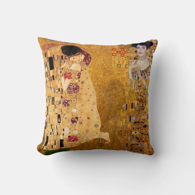 Coussin Gustav Klimt, peintures Collage, Art combiné (Recto)