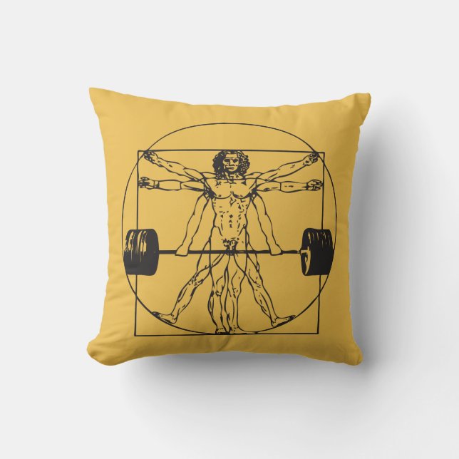Coussin Gym Barbell Deadlift - Vitruvian Man (Recto)